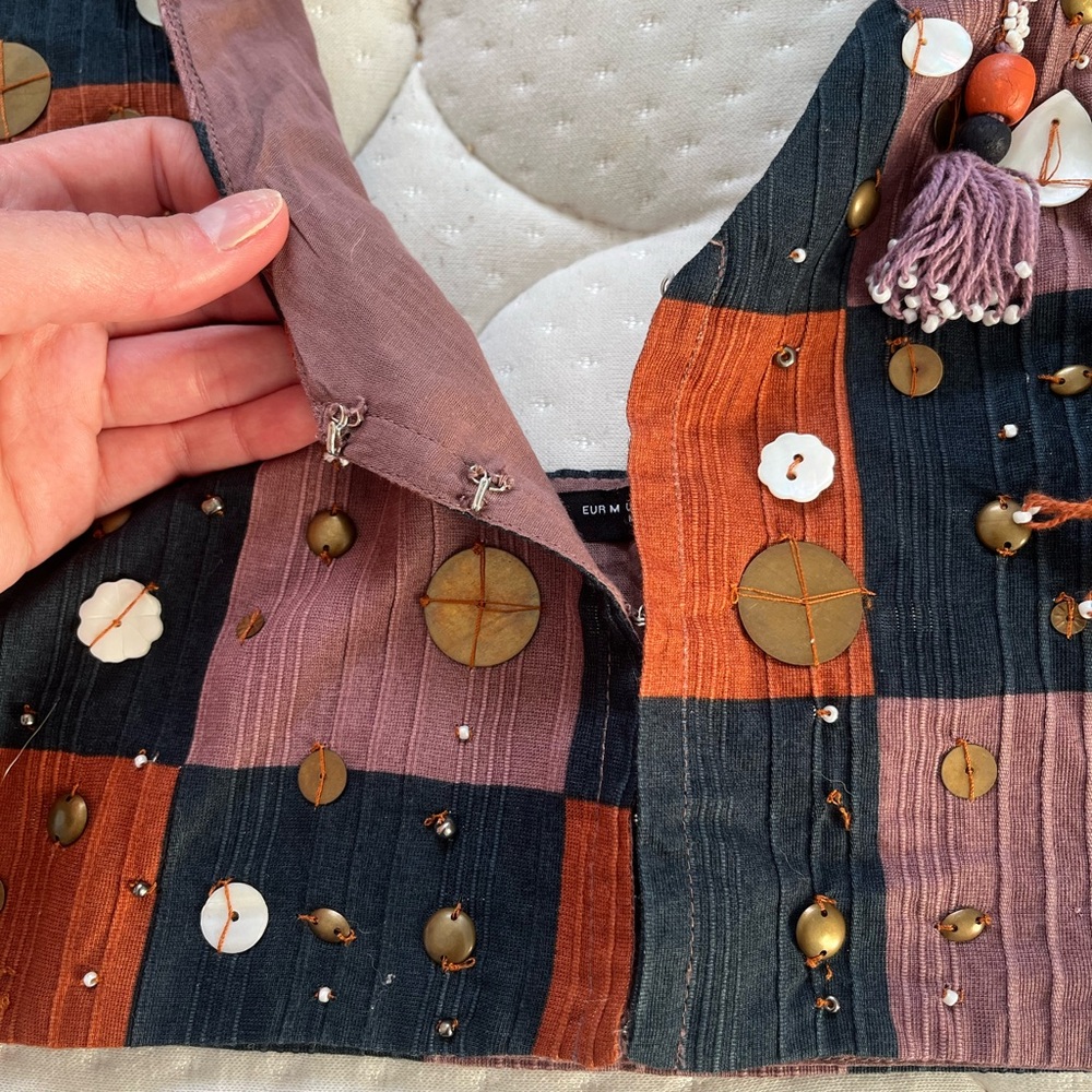 Zara Multicolor Patchwork Crop Top - Picture 3 of 5